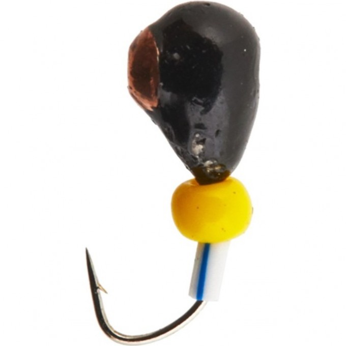 Мормышка вольфрамовая LUCKY JOHN КАПЛЯ с отверстием (коза) с коронкой с бисером 30мм, цвет cu LJ33030-03