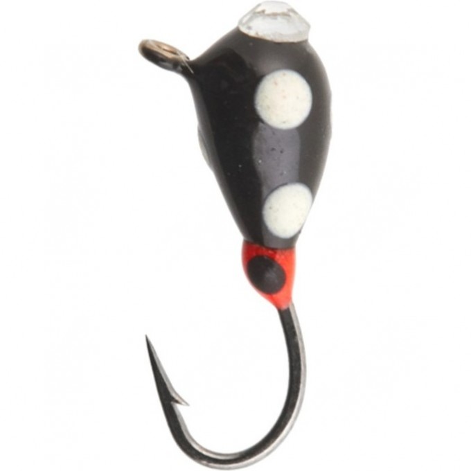 Мормышка вольфрамовая LUCKY JOHN КАПЛЯ с петелькой крашеная с камнем 30мм, цвет 224 LJ32030-224