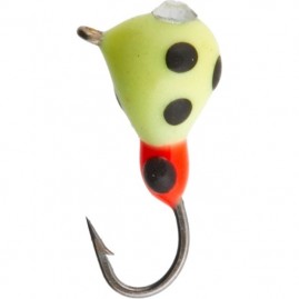 Мормышка вольфрамовая LUCKY JOHN КАПЛЯ с петелькой крашеная с камнем 30мм, цвет 229