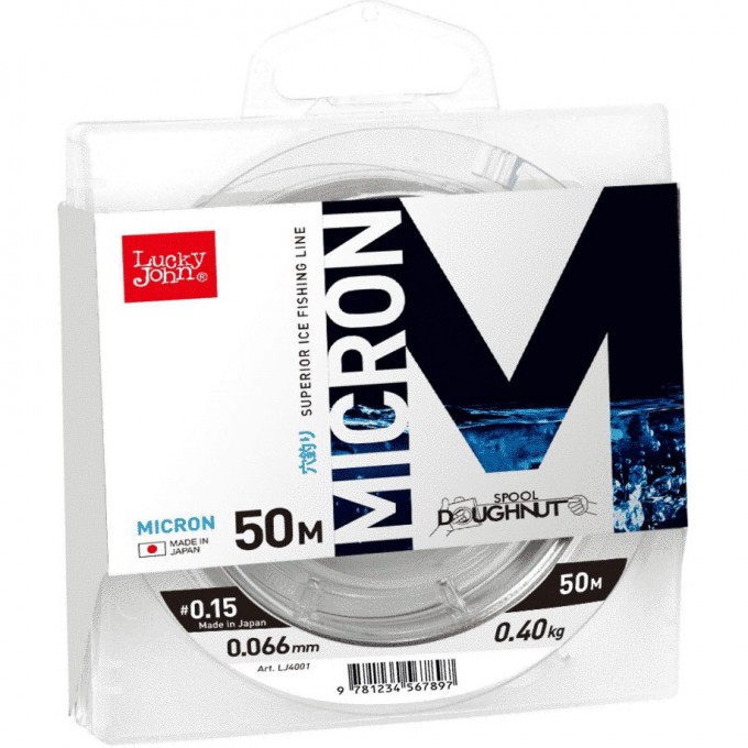 Леска монофильная зимняя LUCKY JOHN MICRON 50 м - 0.085 мм, прозрачная LJ4001-008
