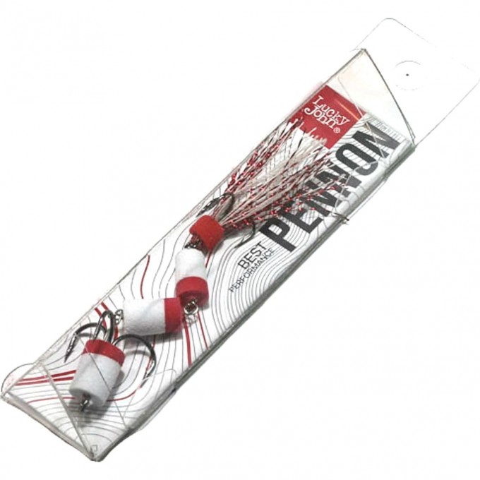 Приманка джиговая LUCKY JOHN PENNON 25, цвет белый/красный в блистере FB3003285