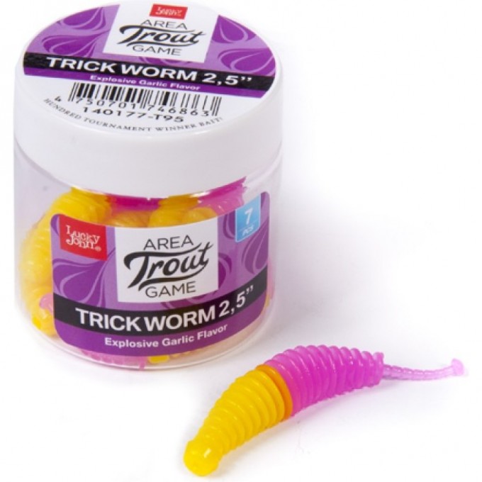 Слаги съедобные искусственные LUCKY JOHN PRO SERIES TRICK WORM 2.5in (64 мм), цвет t95, 7 шт 140177-T95
