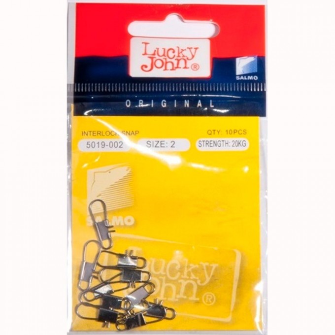 Застежки LUCKY JOHN BLACK INTERLOCK SNAP KARABINE 002 10Шт. 5019-002