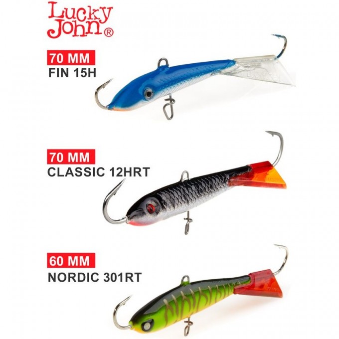 Балансиры LUCKY JOHN 3 шт набор 6 MIX щука 3 шт, без тройника LJB-006SET