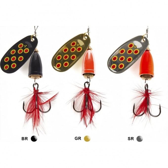 Блесна вращающаяся LUCKY JOHN BELL SPIN №4, 10г, цвет BRD/GRD/SRD 3шт. LJBS04-001SET