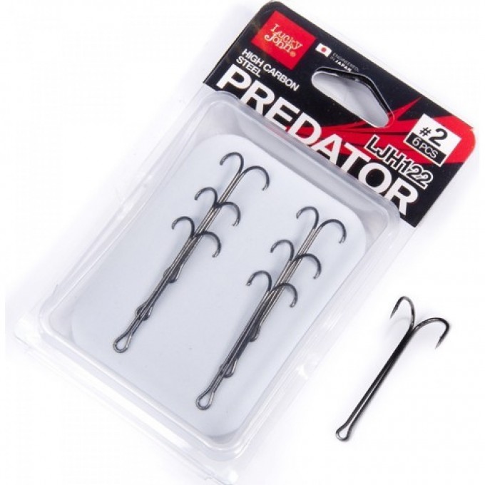 Крючки-двойники LUCKY JOHN LJH122, № 4, 6Шт. LJH122-004