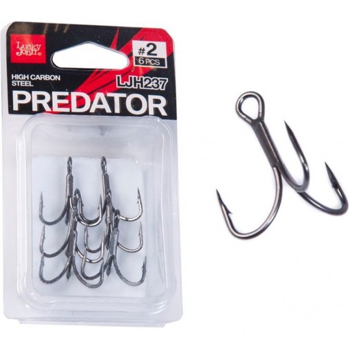 Крючки-тройники LUCKY JOHN PREDATOR LJH237 №2, 6 шт LJH237-002