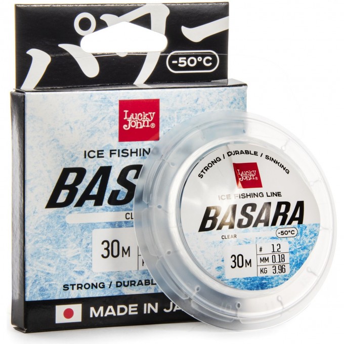 Леска монофильная зимняя LUCKY JOHN BASARA Clear 030/018 LJ4003-018