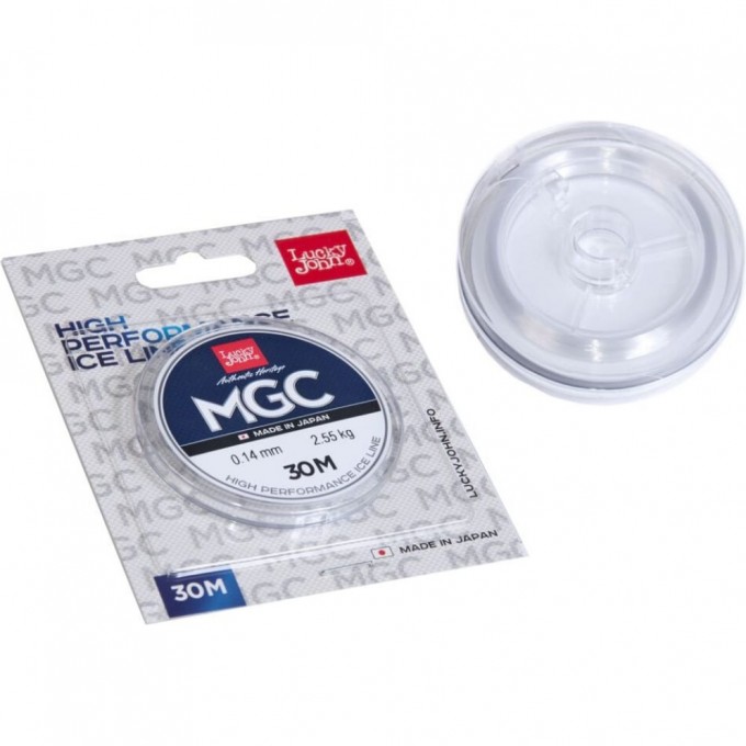Леска монофильная зимняя LUCKY JOHN MGC, 30 м - 0.14 мм, прозрачная LJ4000-014