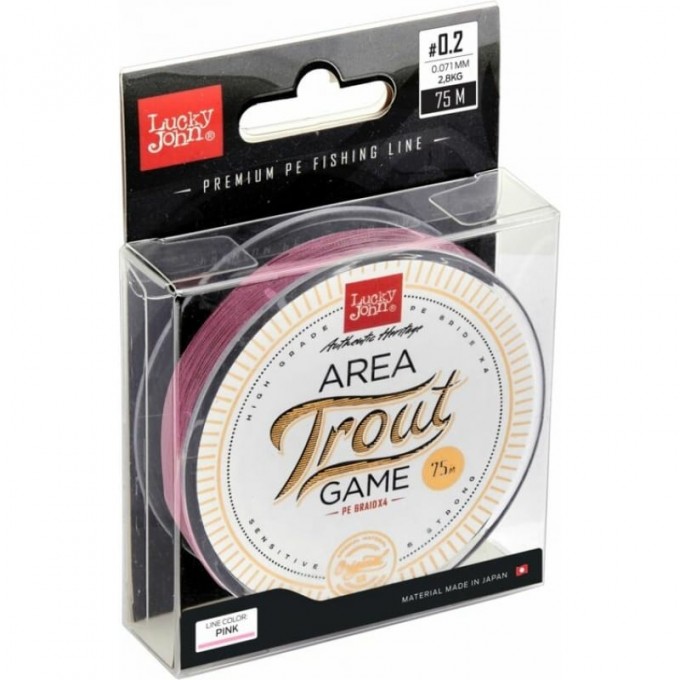 Леска плетёная LUCKY JOHN AREA TROUT GAME BRAID Pink 75 м - 0,071 мм LJ4109-007