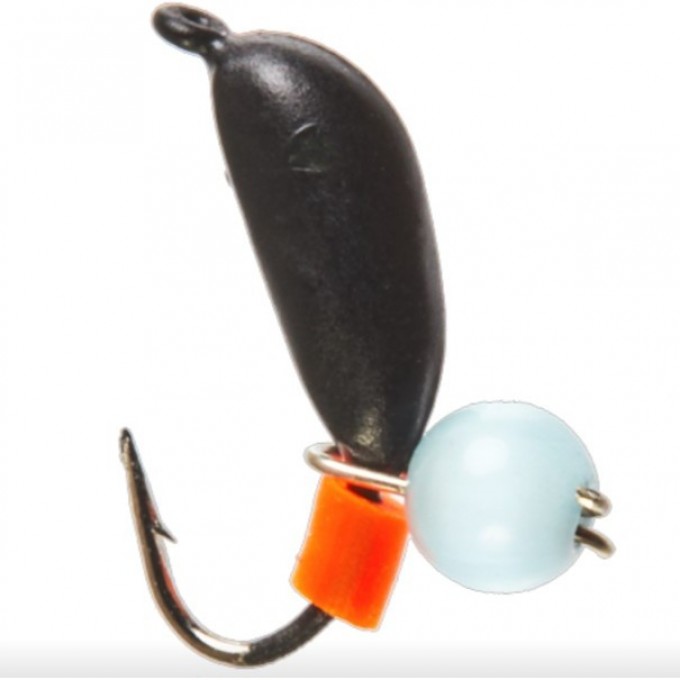 Мормышка вольфрамовая LUCKY JOHN БАНАН РИЖСКИЙ с петелькой и бисером кошачий глаз 25мм, цвет blue LJ11025-12