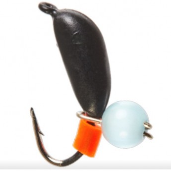 Мормышка вольфрамовая LUCKY JOHN БАНАН РИЖСКИЙ с петелькой и бисером кошачий глаз 40мм, цвет blue