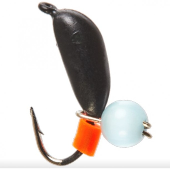 Мормышка вольфрамовая LUCKY JOHN БАНАН РИЖСКИЙ с петелькой и бисером кошачий глаз 40мм, цвет blue LJ11040-12
