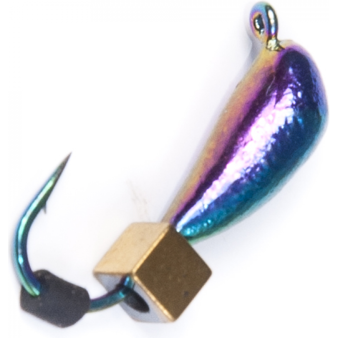 Мормышка вольфрамовая LUCKY JOHN БАНАН спортивный бензин с петелькой и кубиком золото 40мм, цвет KG LJ36080-04