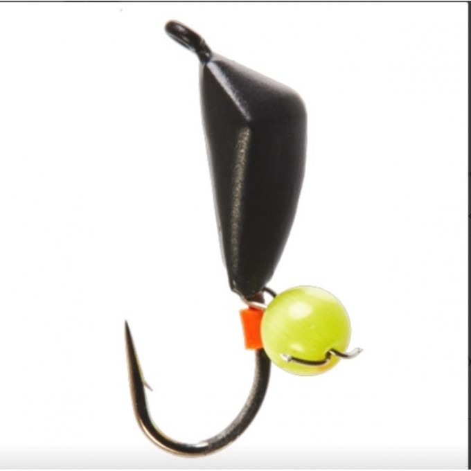 Мормышка вольфрамовая LUCKY JOHN ДРЕЙССЕНА с петелькой и бисером Кошачий Глаз 50мм, цвет yellow LJ34050-10