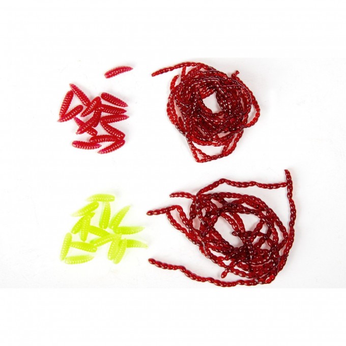 Насадки искусственные съедобные LUCKY JOHN PRO SERIES EXTRA BLOOD WORM/MAGGOT мотыль/опарыш MIX2 240/30 шт 140201-MIX2