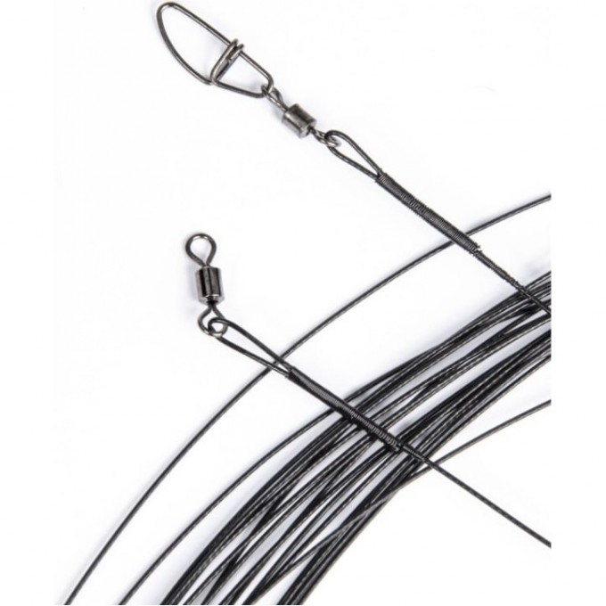 Поводки стальные LUCKY JOHN SSW 7X7 оснащенные (с вертлюгой и застежкой), диаметр 0.50мм/9кг/15см/ набор 20шт. LJ7088-015