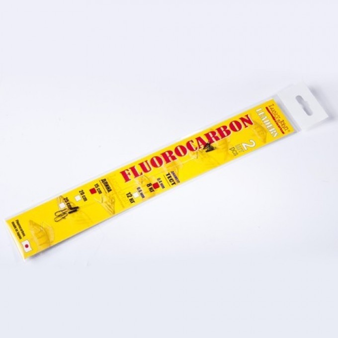 Поводок флюорокарбоновый LUCKY JOHN оснащенный, 25 см, 12 кг (2 шт) LJF12-25