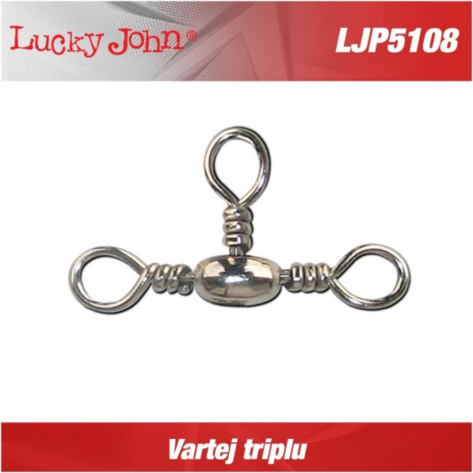 Вертлюги трехсторонние LUCKY JOHN PRO SERIES CROSSLINE SWIVEL 004 6Шт. LJP5108-004