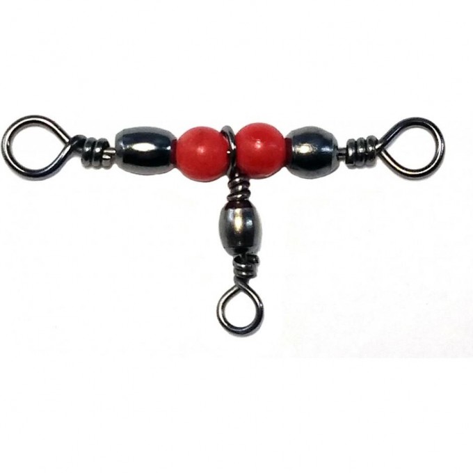 Вертлюги трехсторонние с бусинкой LUCKY JOHN PRO SERIES CROSLINE 014 10Шт. LJP5109-014