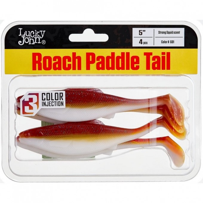 Виброхвост LUCKY JOHN PRO SERIES ROACH PADDLE TAIL 5in (12,7 см), цвет g01 4Шт. 140181-G01