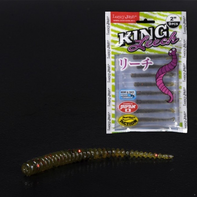 Слаги съедобные искусственные LUCKY JOHN PRO SERIES KING LEECH 2in (5 см), цвет pa03, 9шт. 140152-PA03