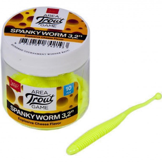 Слаги съедобные искусственные LUCKY JOHN PRO SERIES SPANKY WORM 3.2in (8 см), цвет s88 10Шт. 140161-S88