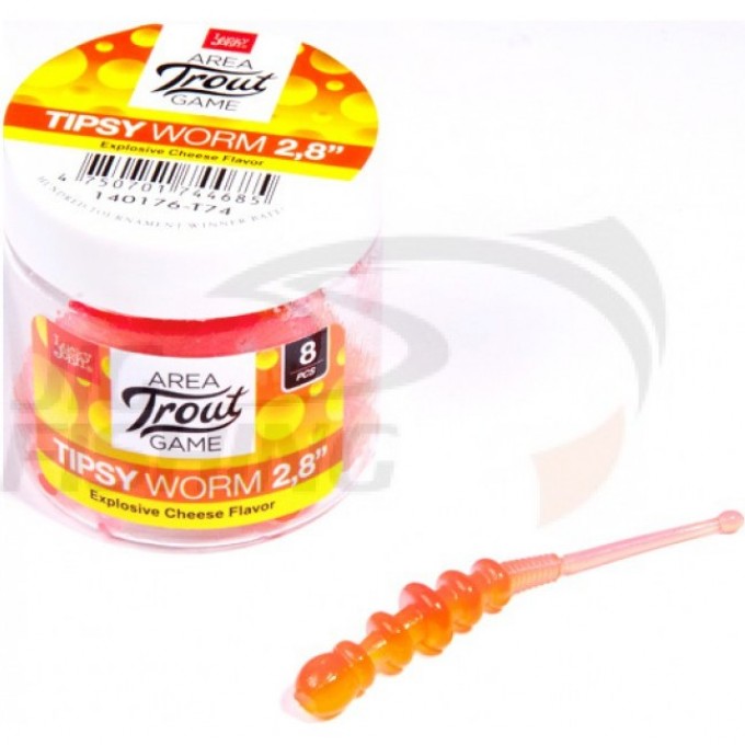 Слаги съедобные искусственные LUCKY JOHN PRO SERIES TIPSY WORM 2,3 in (58 мм), цвет T74, 12 шт 140175-T74