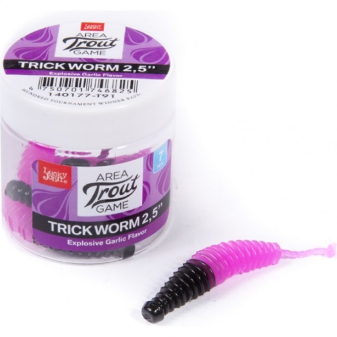Слаги съедобные искусственные LUCKY JOHN PRO SERIES TRICK WORM 2.0in (51 мм), цвет t91, 10 шт 140160-T91